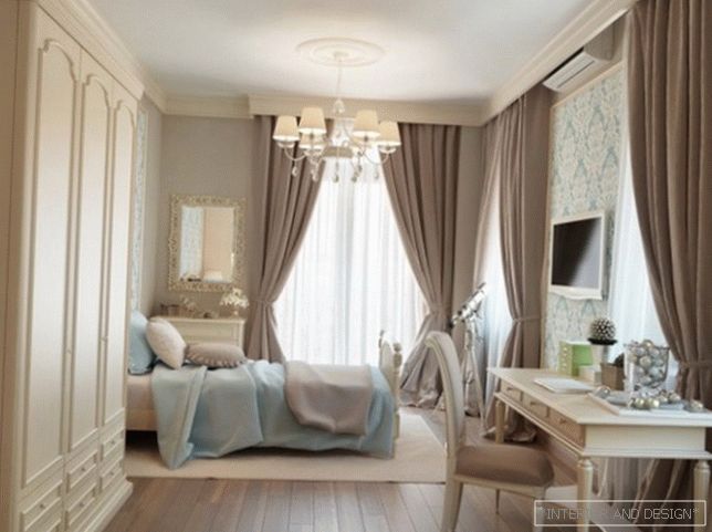 Design curtains for the hall, kitchen and bedroom