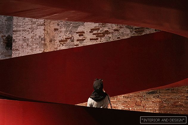 Red staircase at the venice biennale