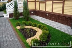 Landscaping suburban area